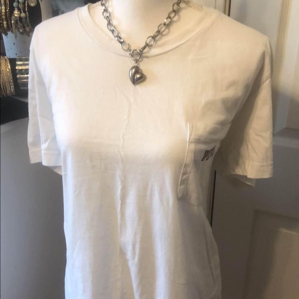 Brand new Victoria secret/pink t shirt white size large